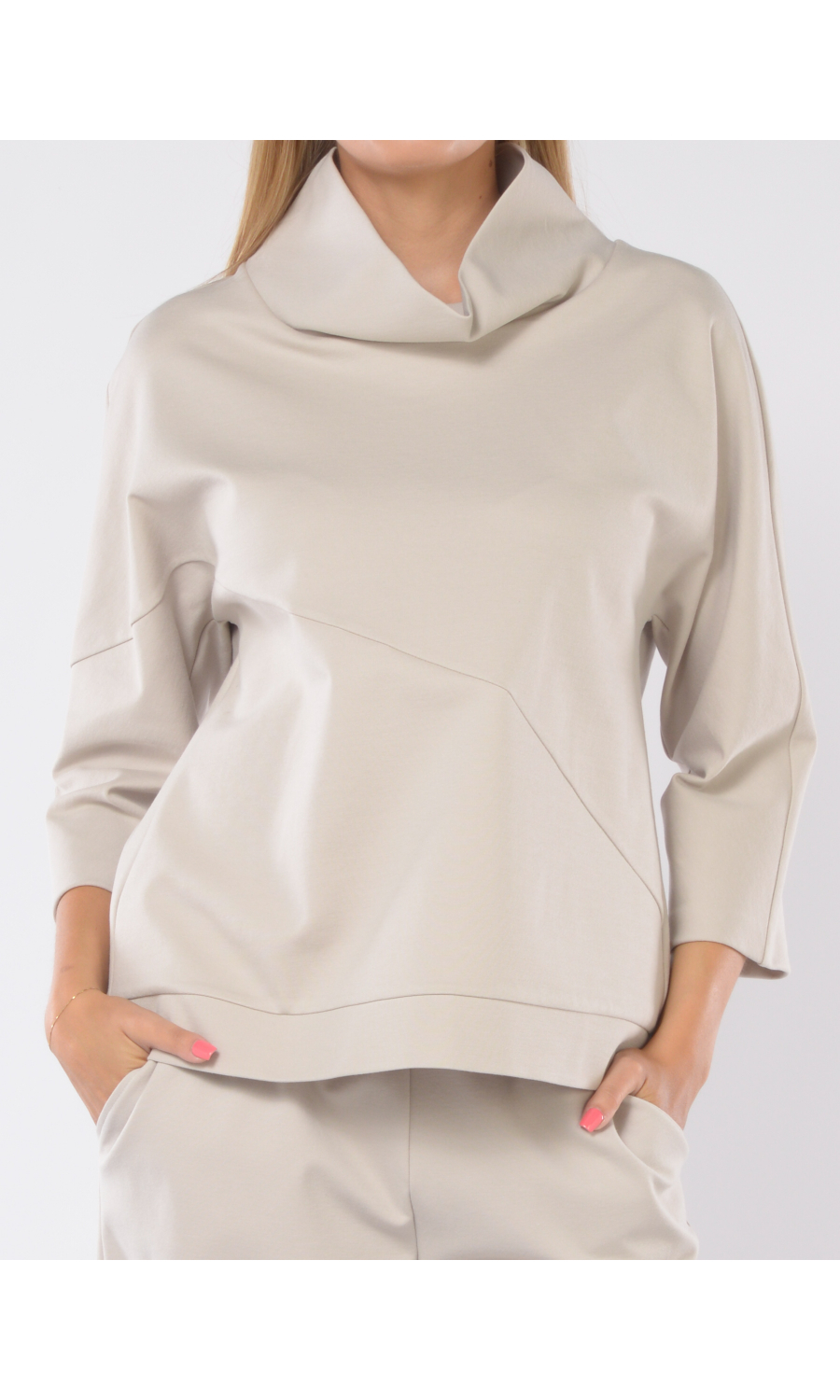 blusa da donna Jurere boxy con collo a cratere