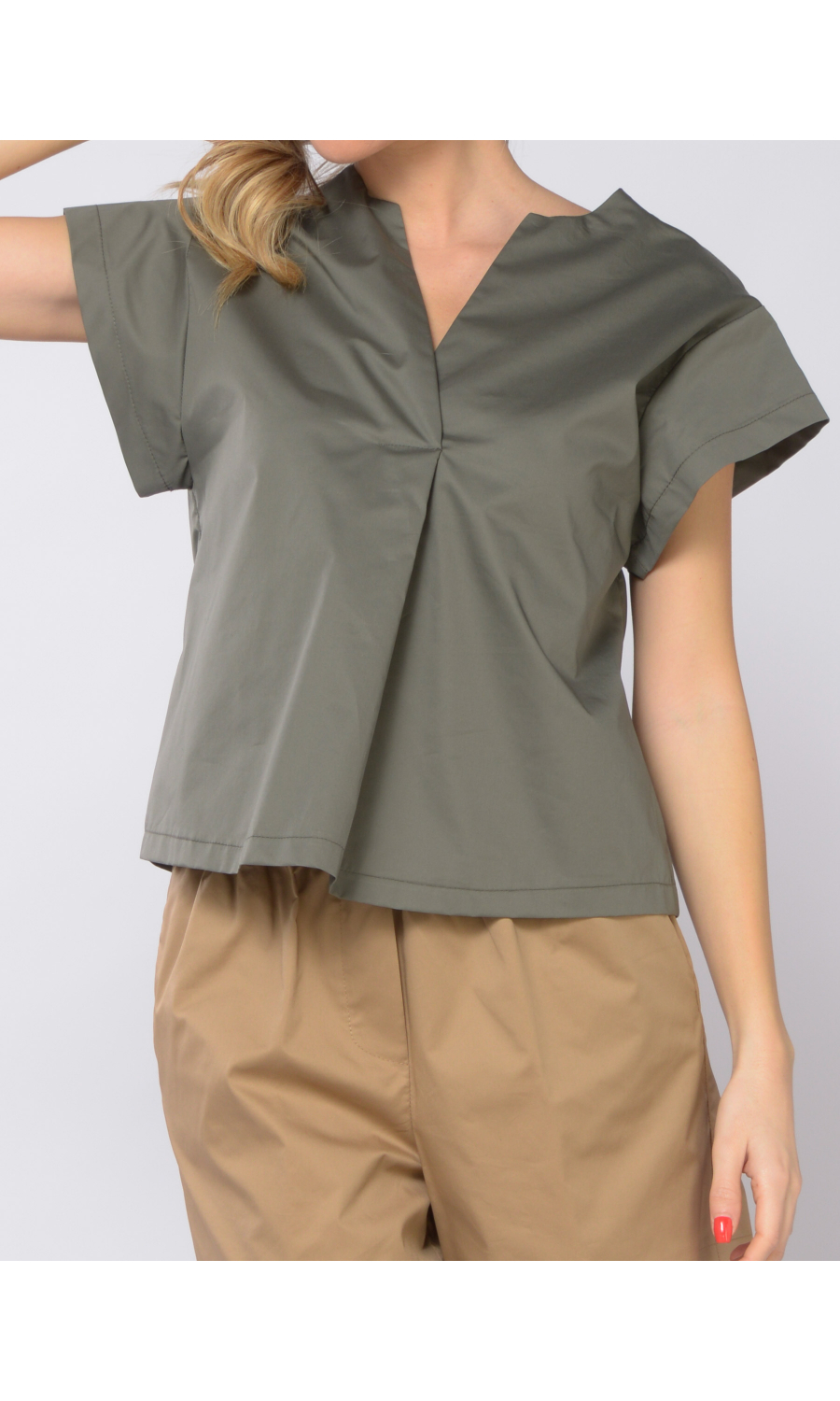 blusa da donna Kaos boxy con piega