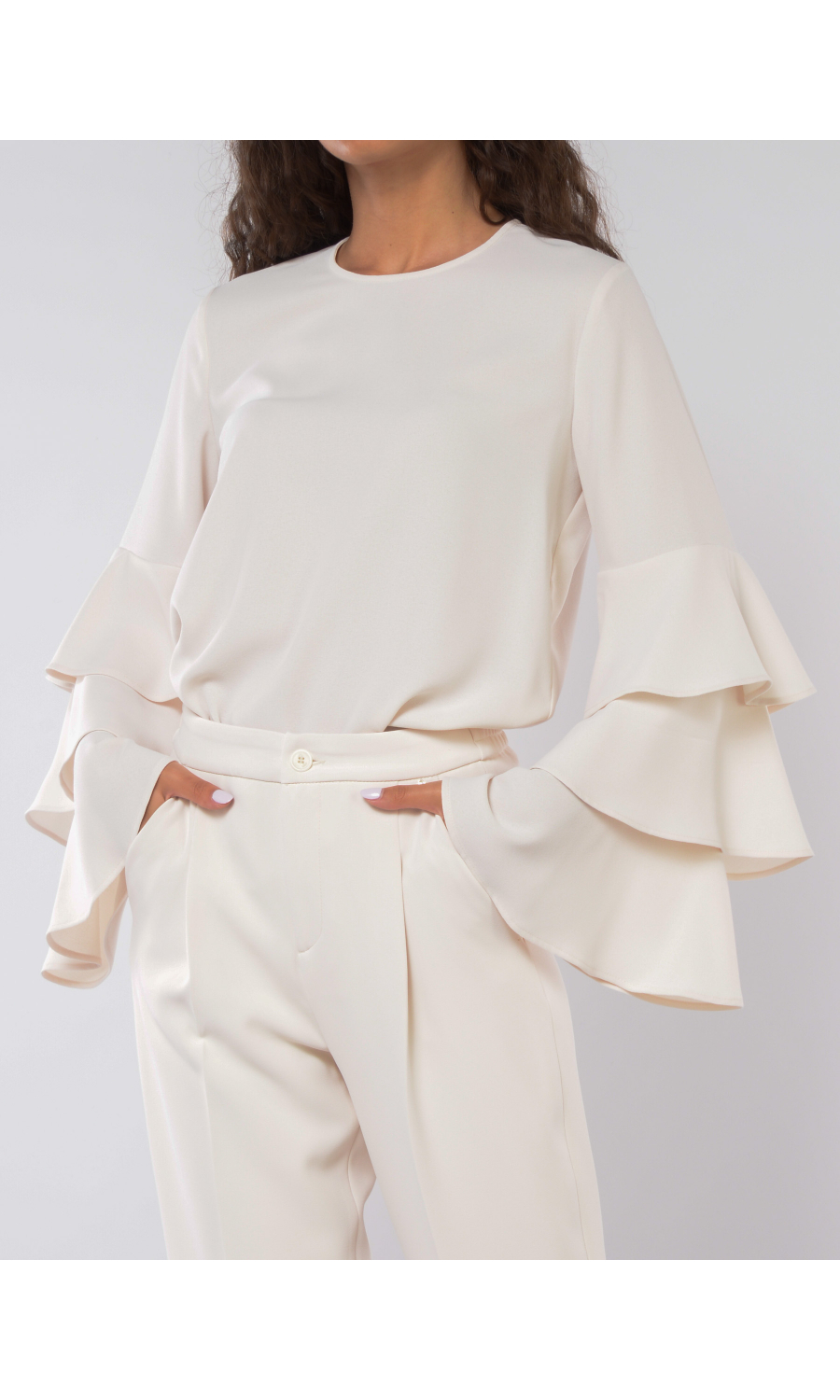 blusa da donna Liu Jo in crepe con maniche a balze