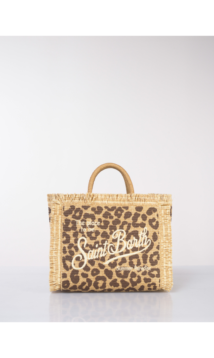 borsa a mano da donna Mc2 Saint Barth Medium effetto raffia animalier