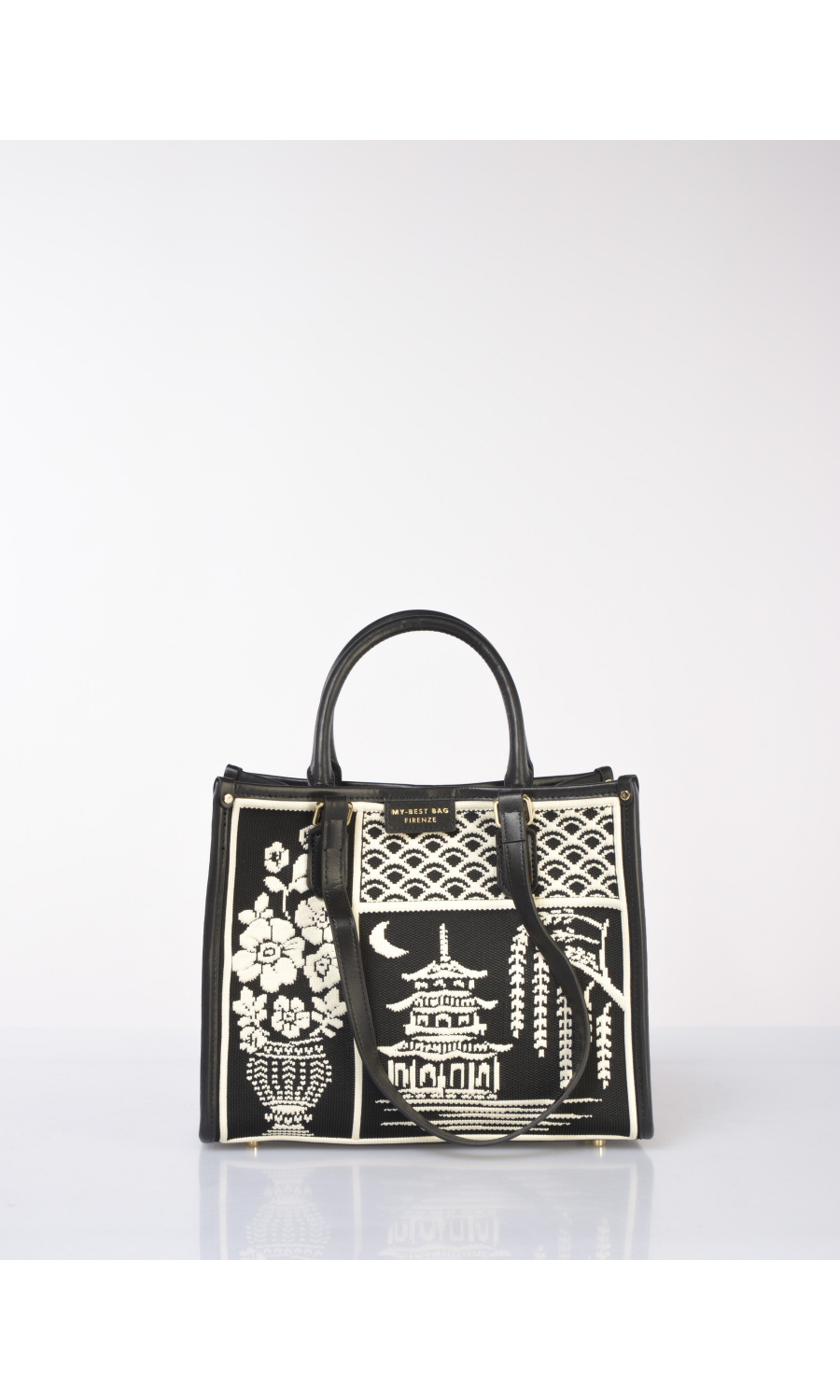 borsa a mano da donna My Best Bag Tote Small a fantasia jacquard