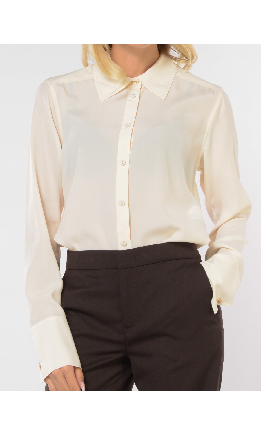 camicia da donna Twinset in viscosa e seta con alto polso