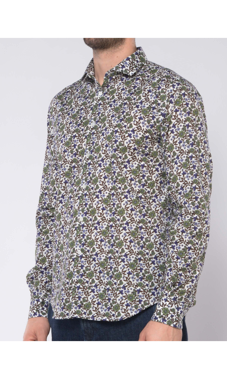 camicia da uomo Qb24 in cotone a fiori