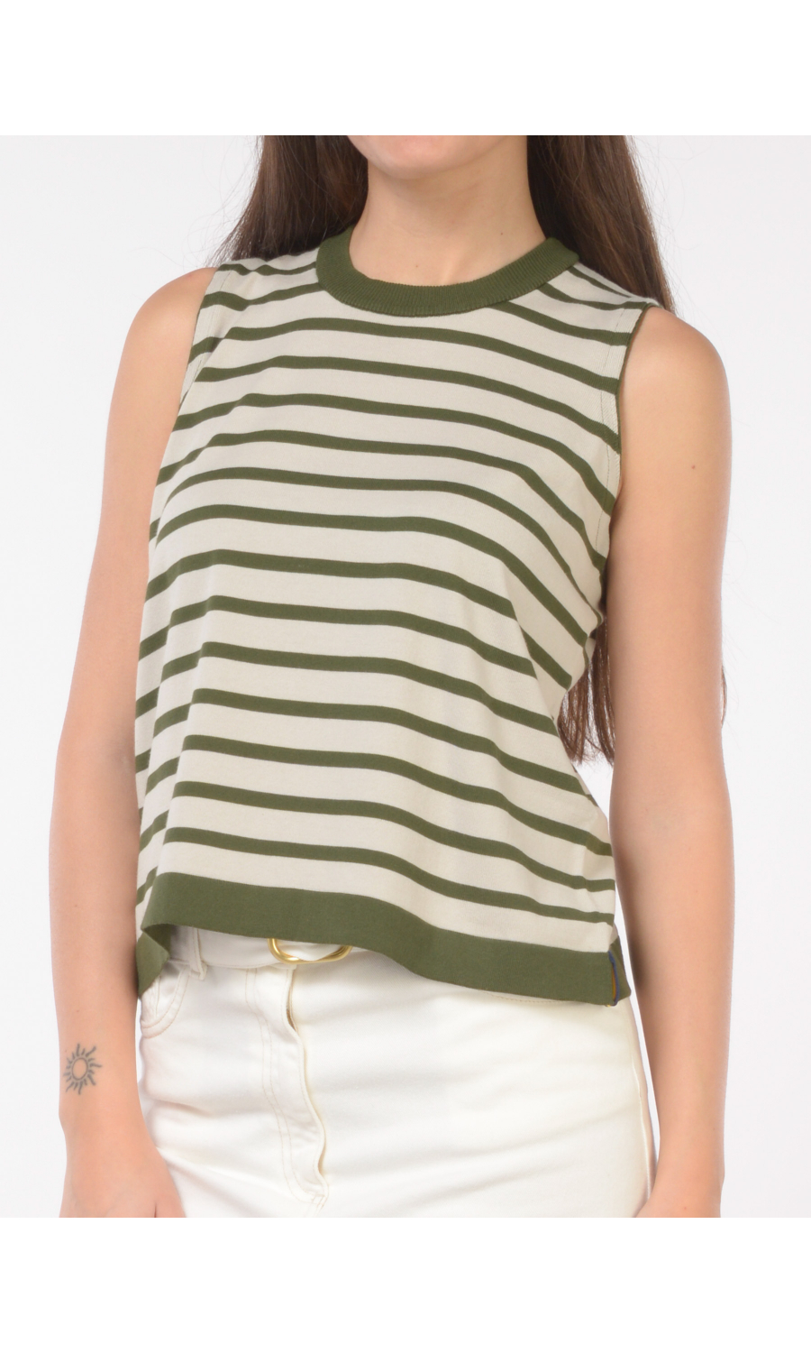 canotta da donna K Way in maglia a righe