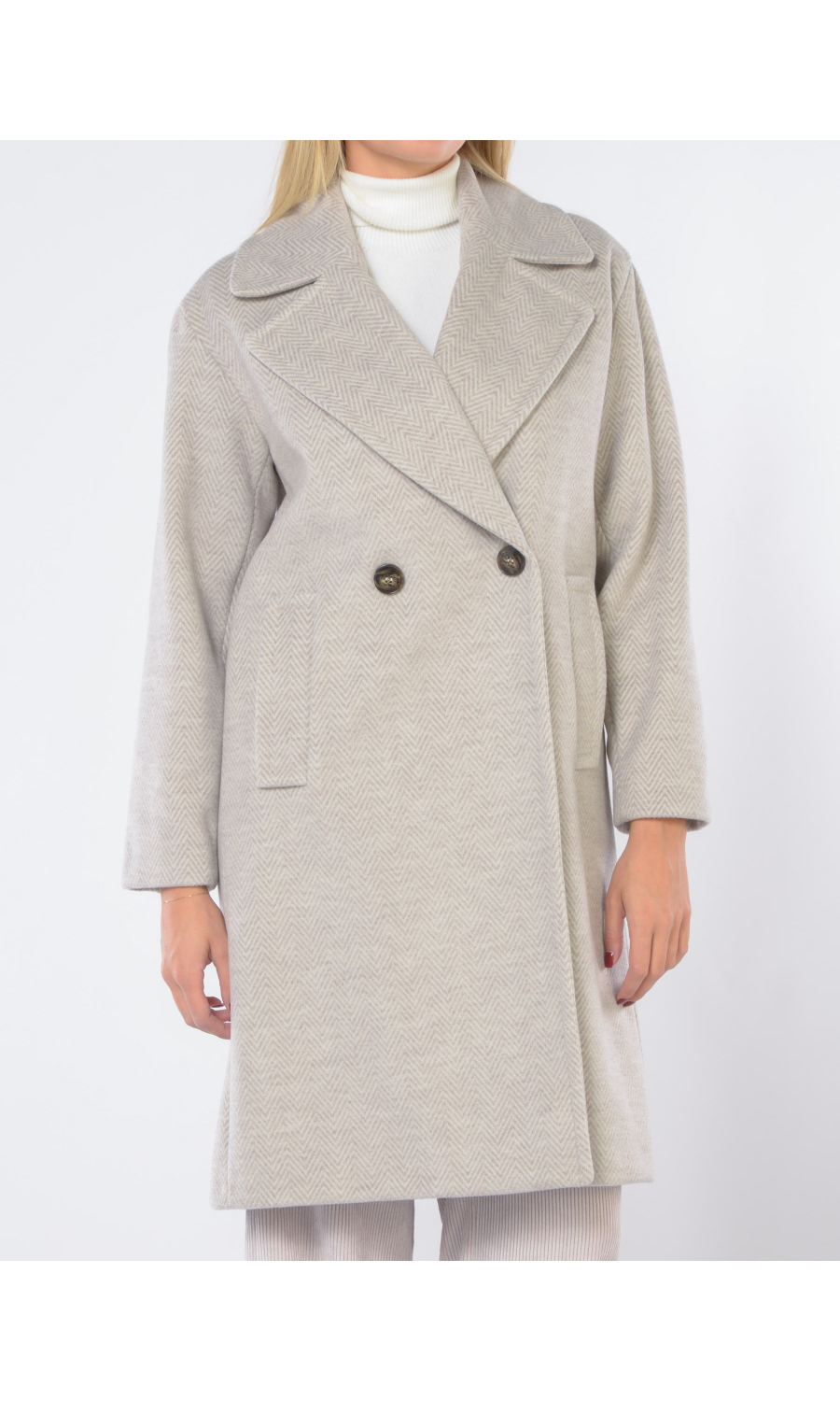 cappotto da donna Emme By Marella a doppiopetto con effetto a spina