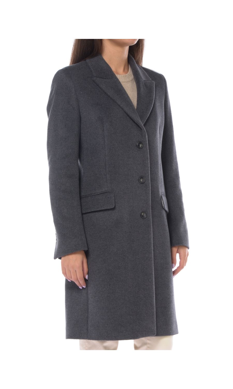 cappotto da donna Seventy in lana e cachemire monopetto