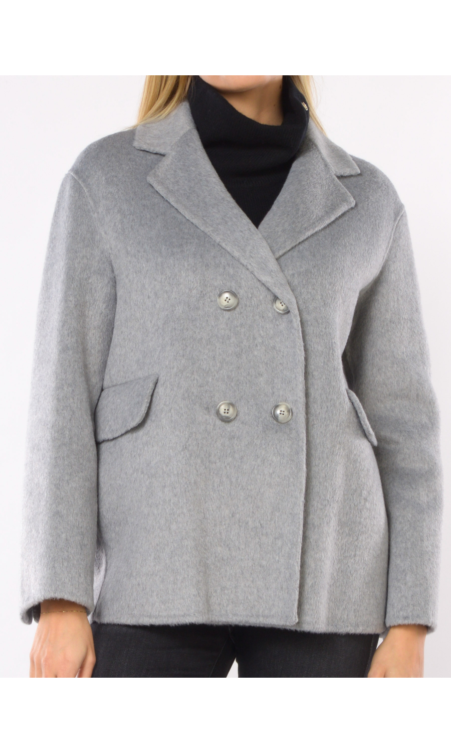 cappotto da donna Seventy in misto lana a doppiopetto