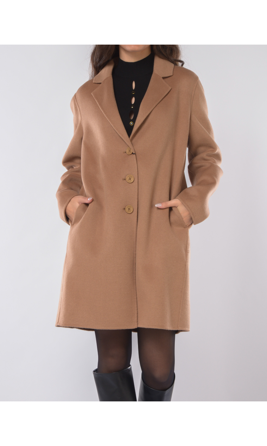 cappotto da donna Twinset in misto lana con bottoni