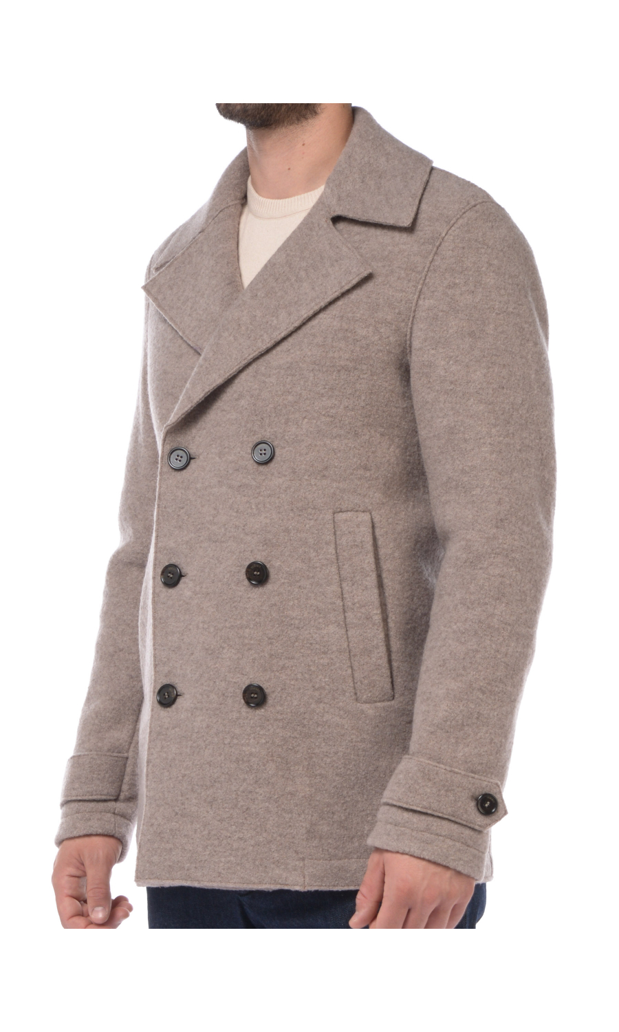 cappotto da uomo Seventy in lana vergine a doppiopetto