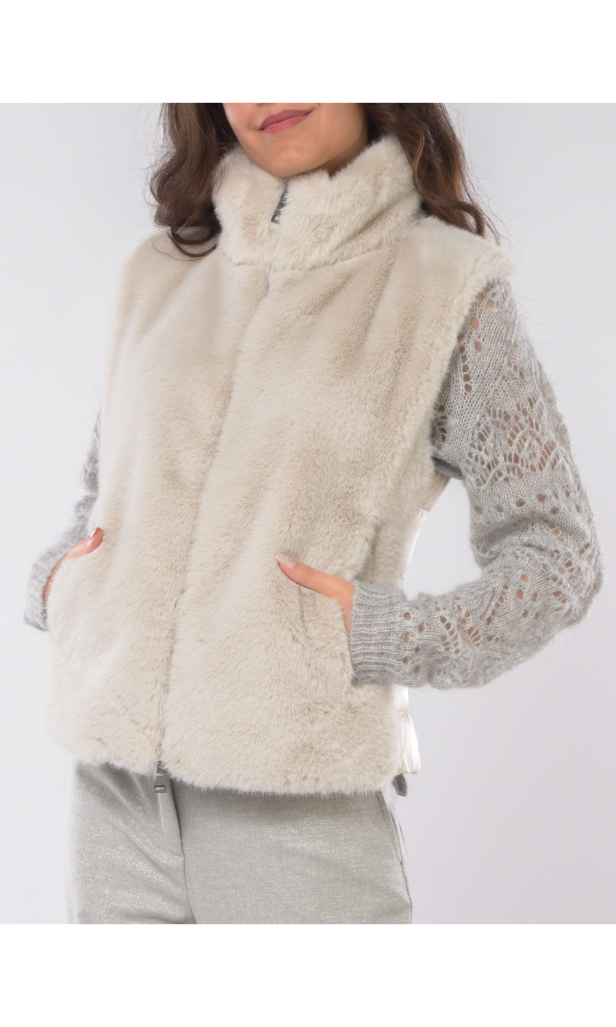 ecopelliccia da donna Seventy a gilet bitessuto