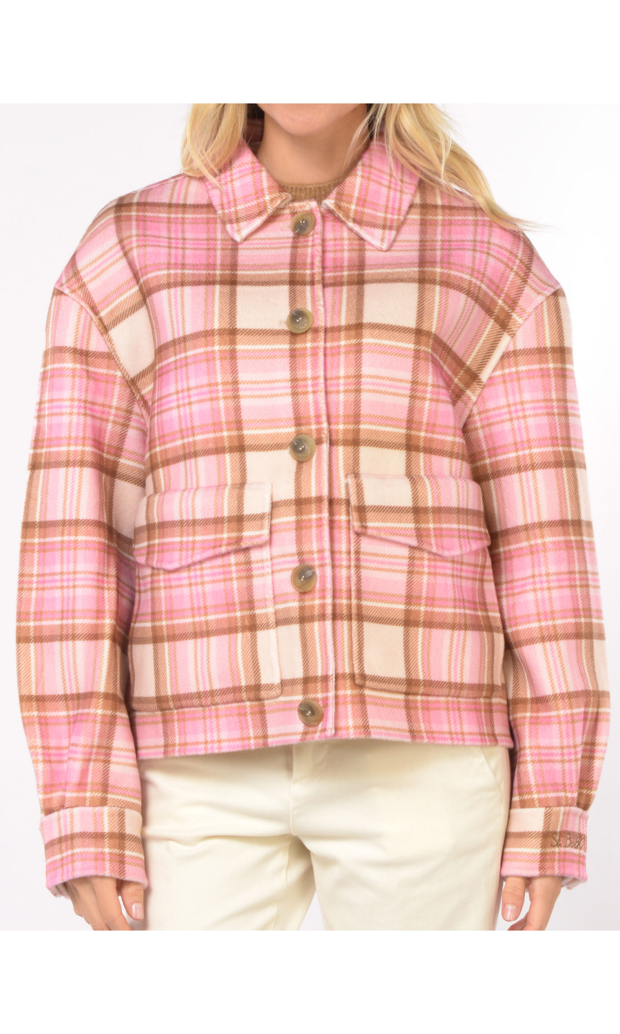 giacca da donna Mc2 Saint Barth in lana tartan