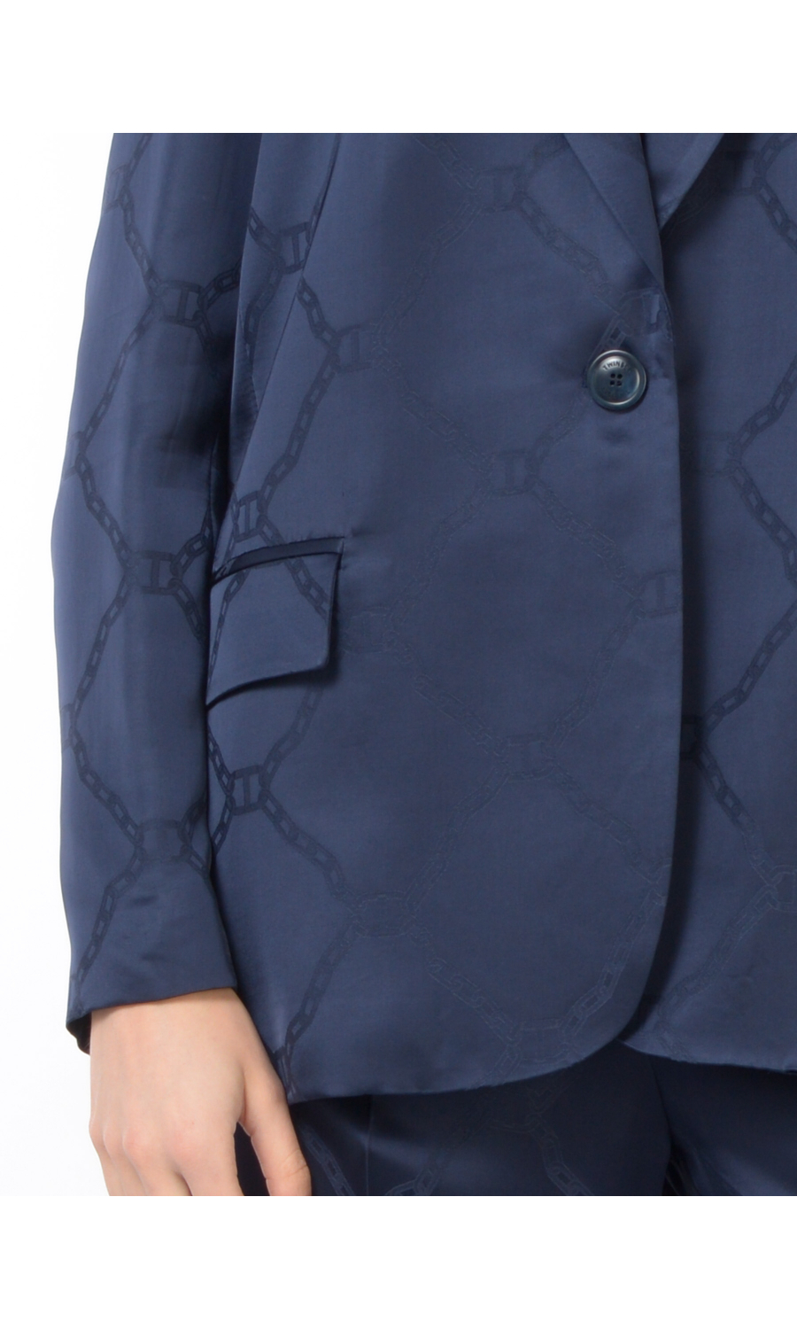 giacca da donna Twinset effetto raso a fantasia catena