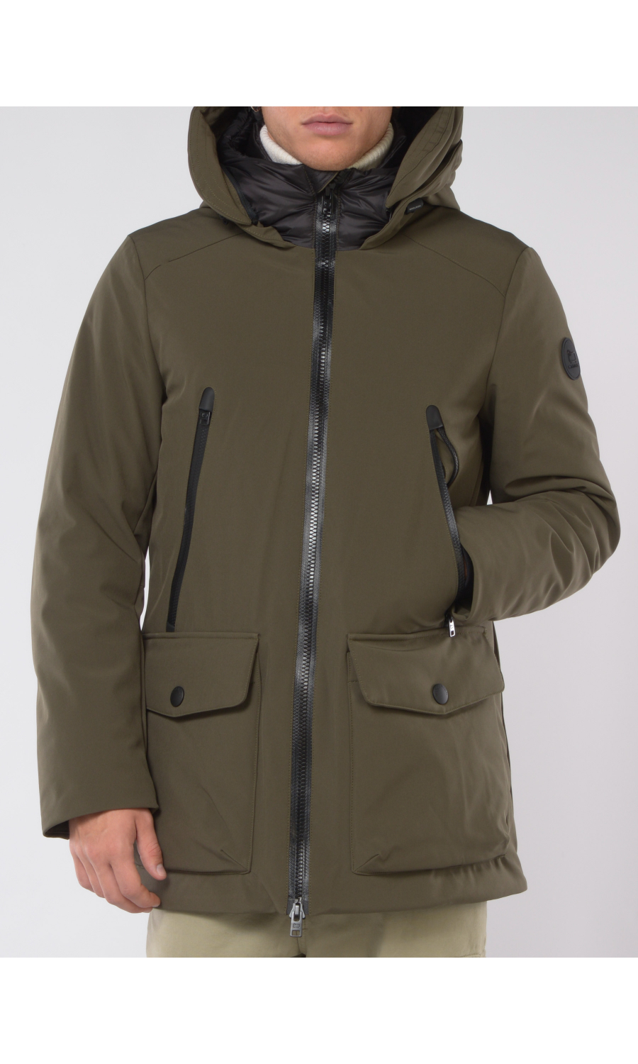 giaccone da uomo Woolrich parka in tech soft shell