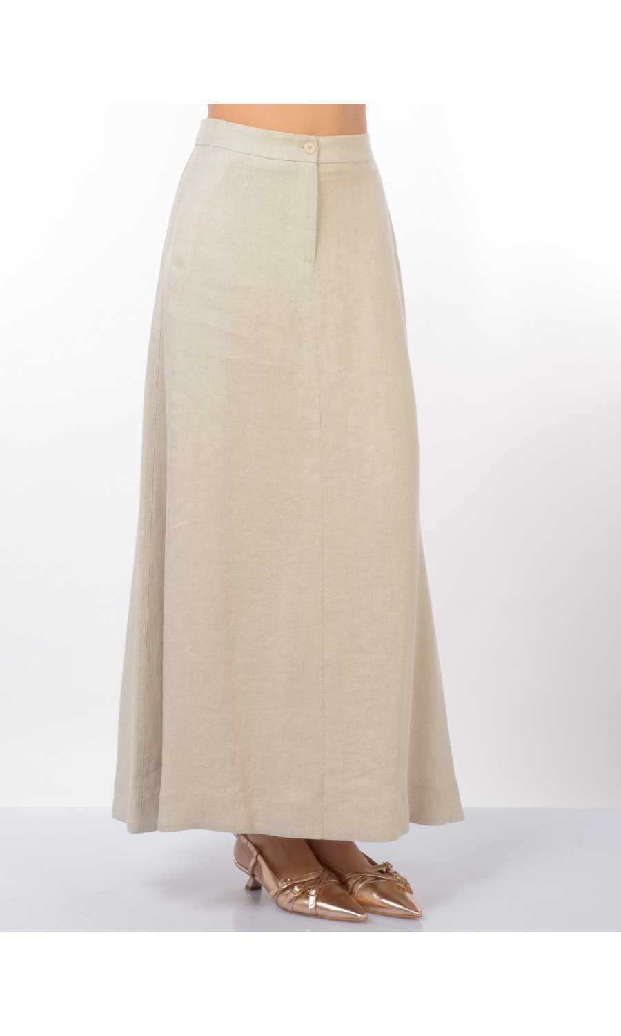 gonna lunga da donna Icona By Kaos in lino e viscosa a spina