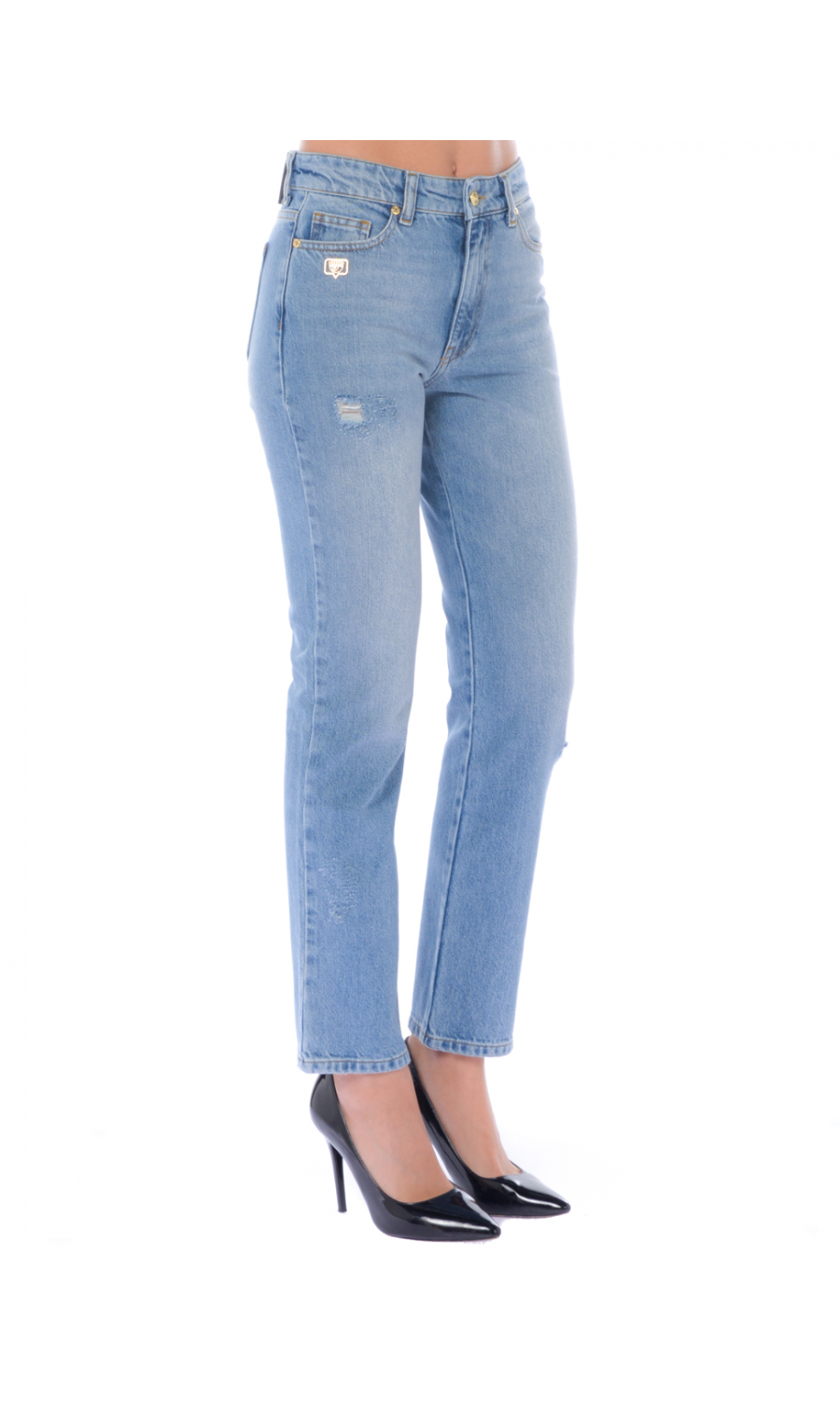 jeans da donna Chiara Ferragni con rotture e logo