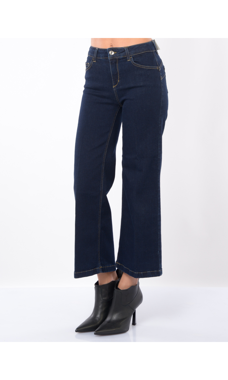 jeans da donna Liu Jo Bottom up Parfait Cropped con impunture