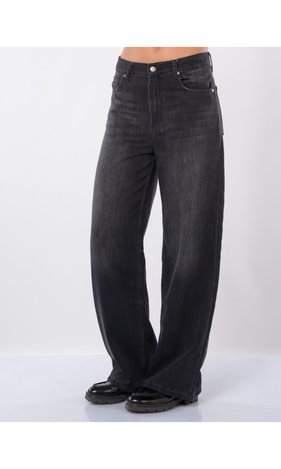 jeans da donna Liu Jo baggy wide lavaggio black