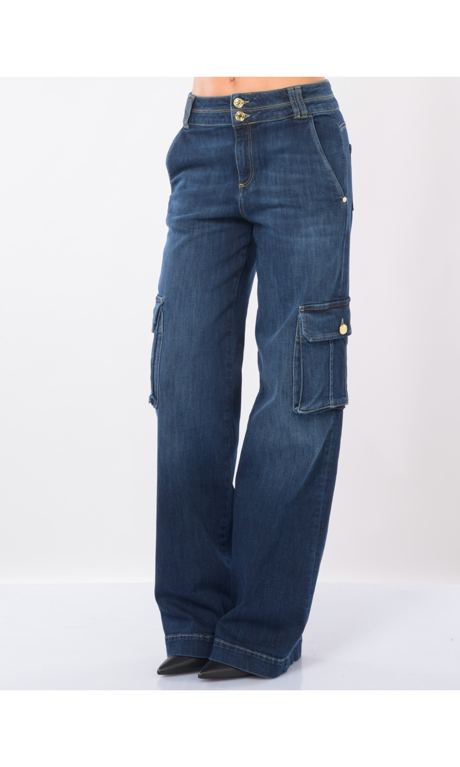 jeans da donna Nenette cargo con impunture