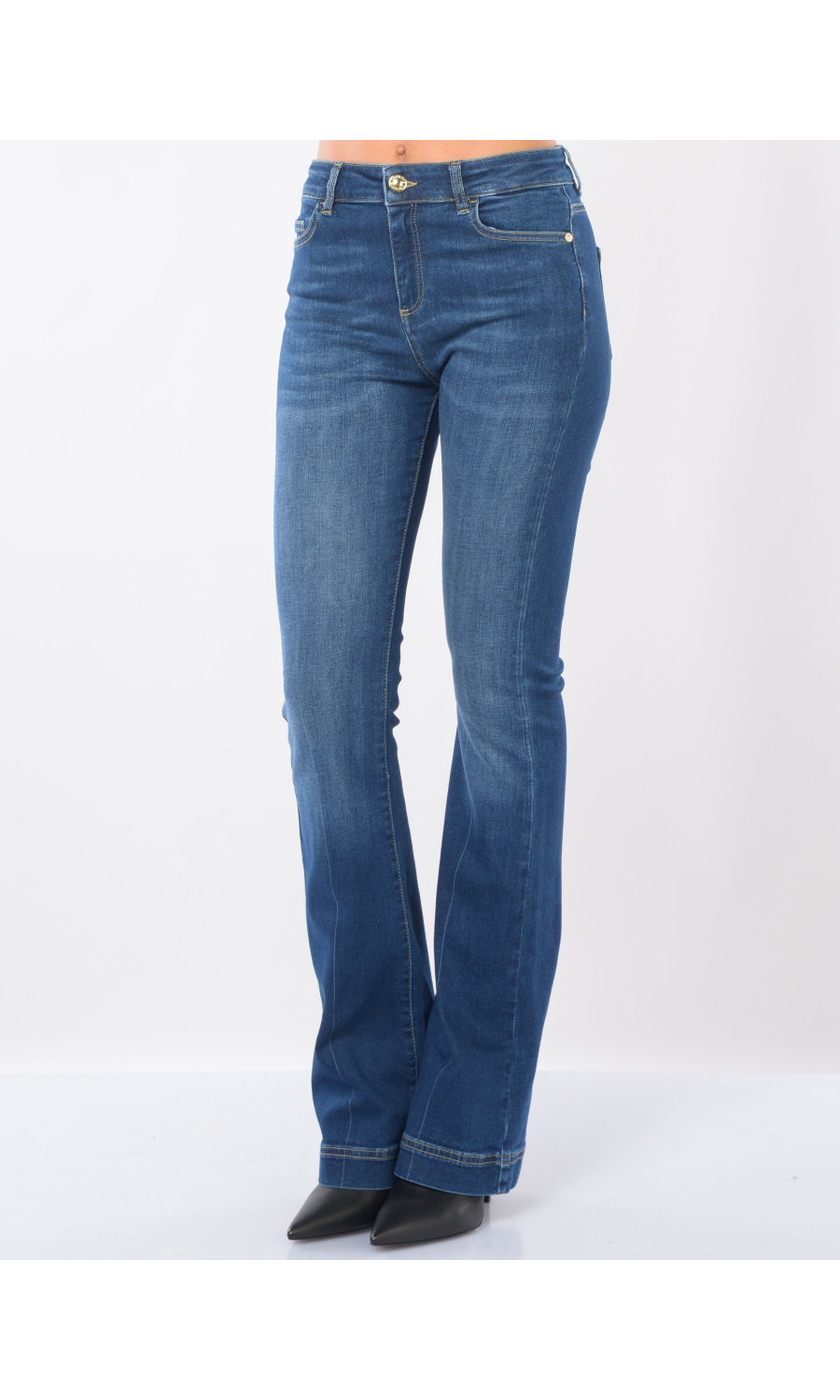 jeans da donna Nenette a zampa stone washed