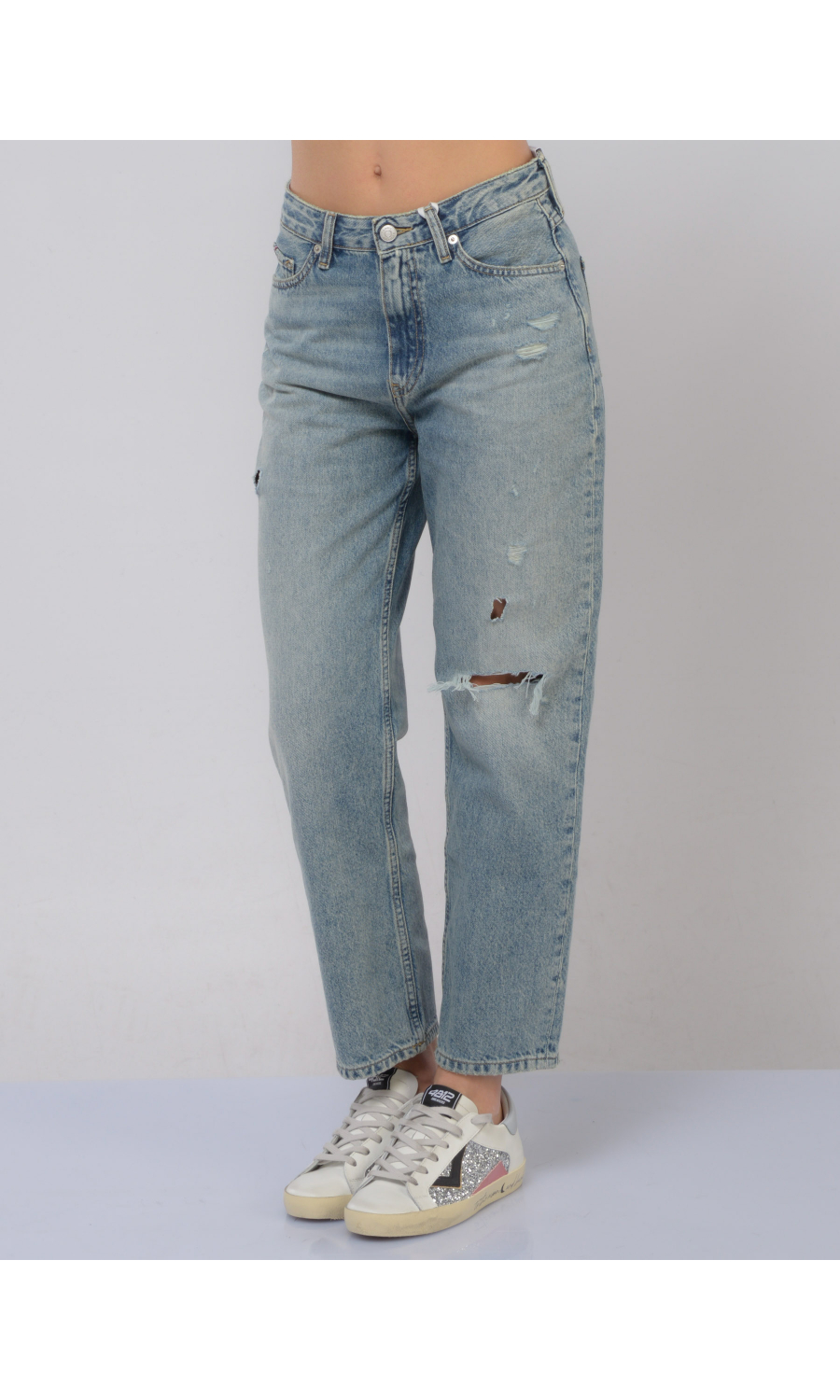 jeans da donna Tommy Hilfiger Straight con rotture