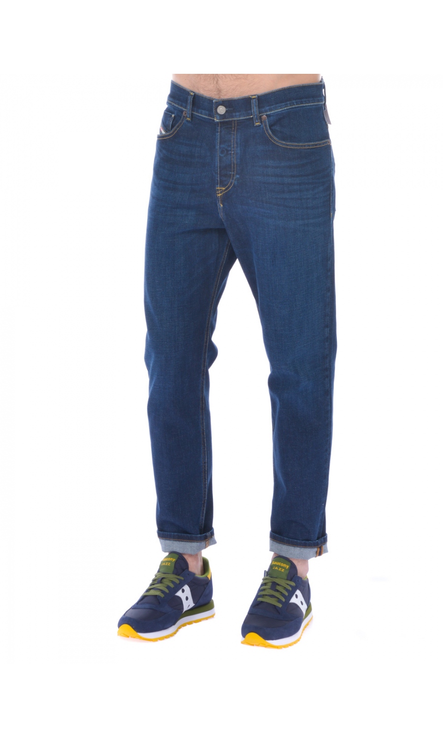 jeans da uomo Diesel stone washed cuciture in contrasto