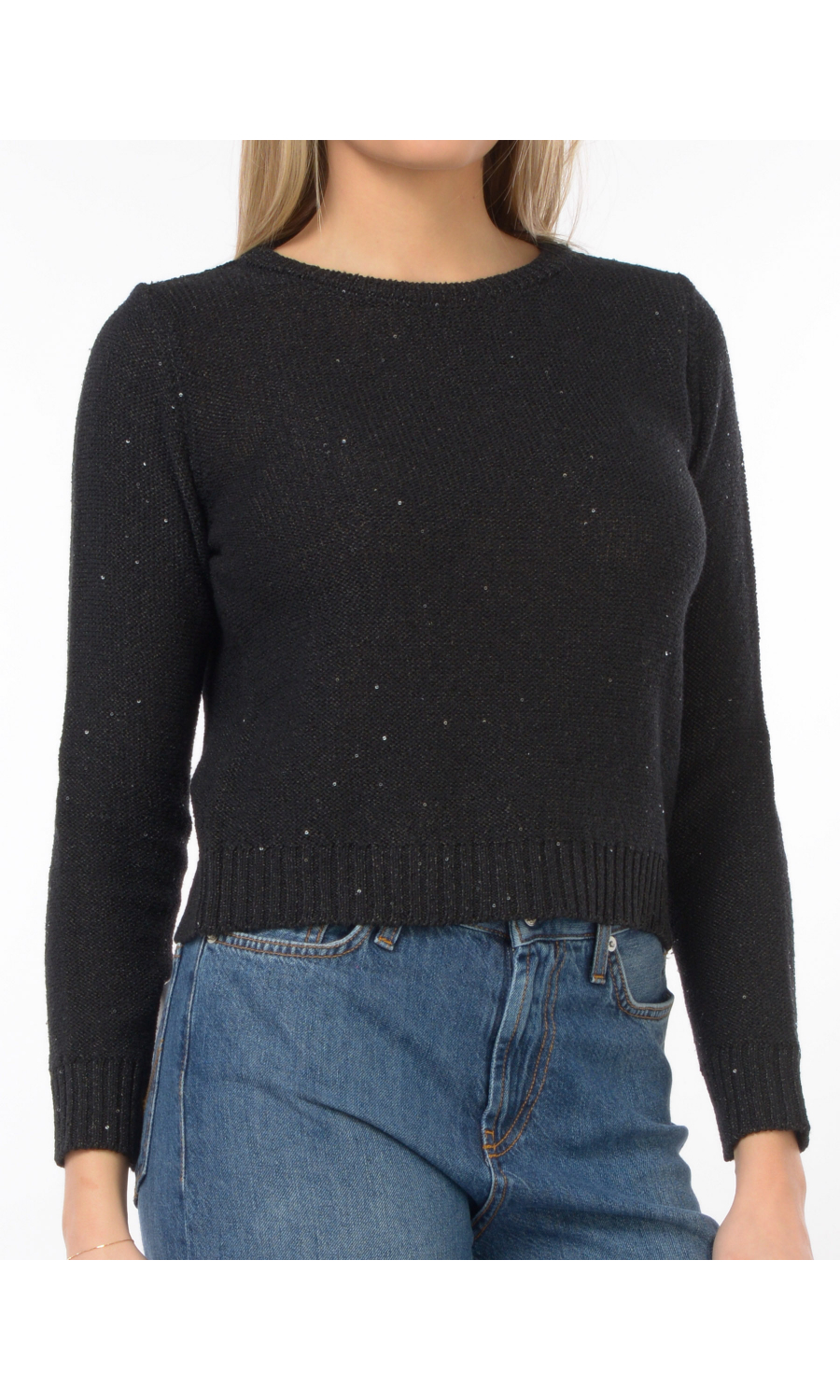 maglia da donna Icona By Kaos a girocollo con paillettes