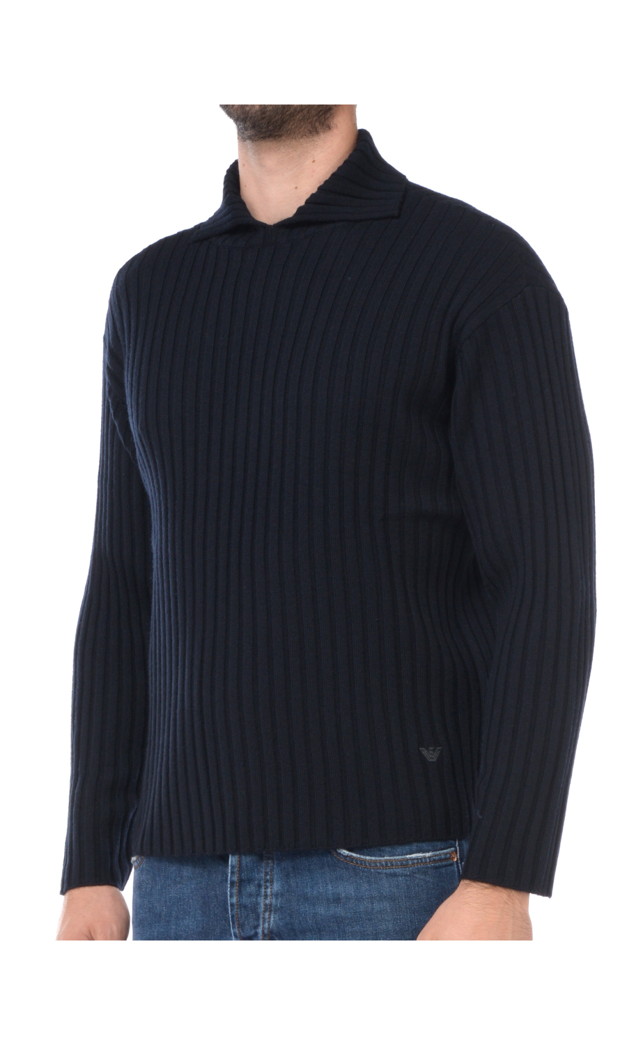 maglia da uomo Emporio Armani in lana con colletto