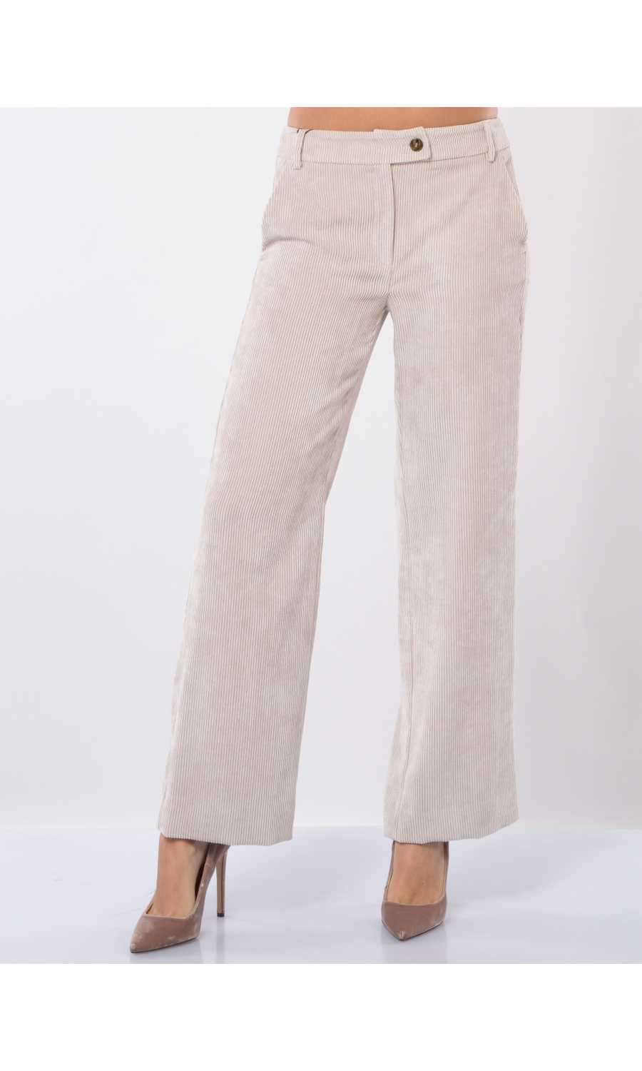 pantalone da donna Emme By Marella dritto in velluto rigato