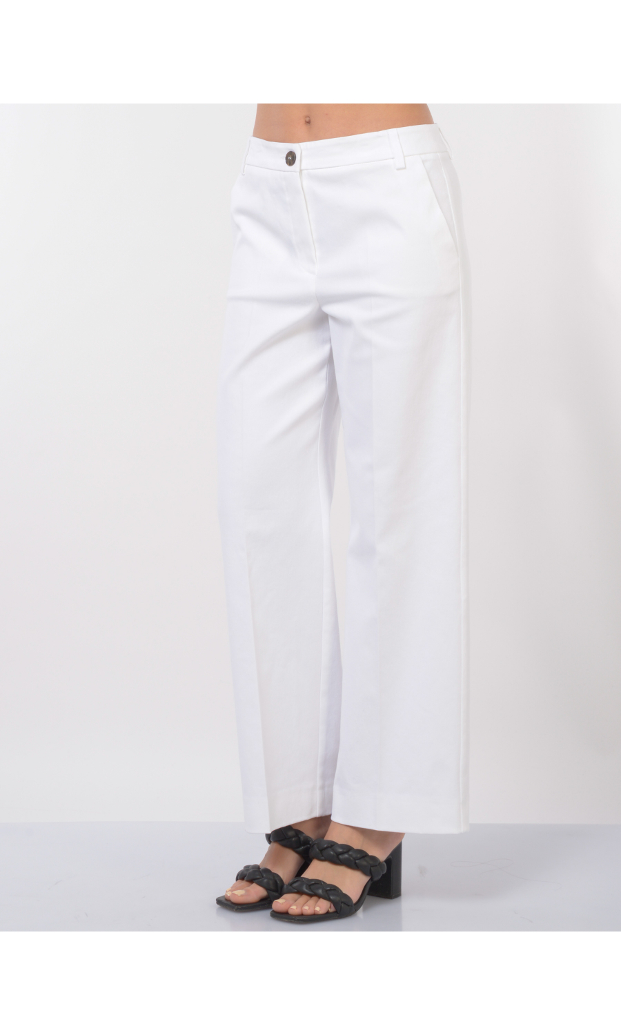 pantalone da donna Emme By Marella ampio con effetto microrigato