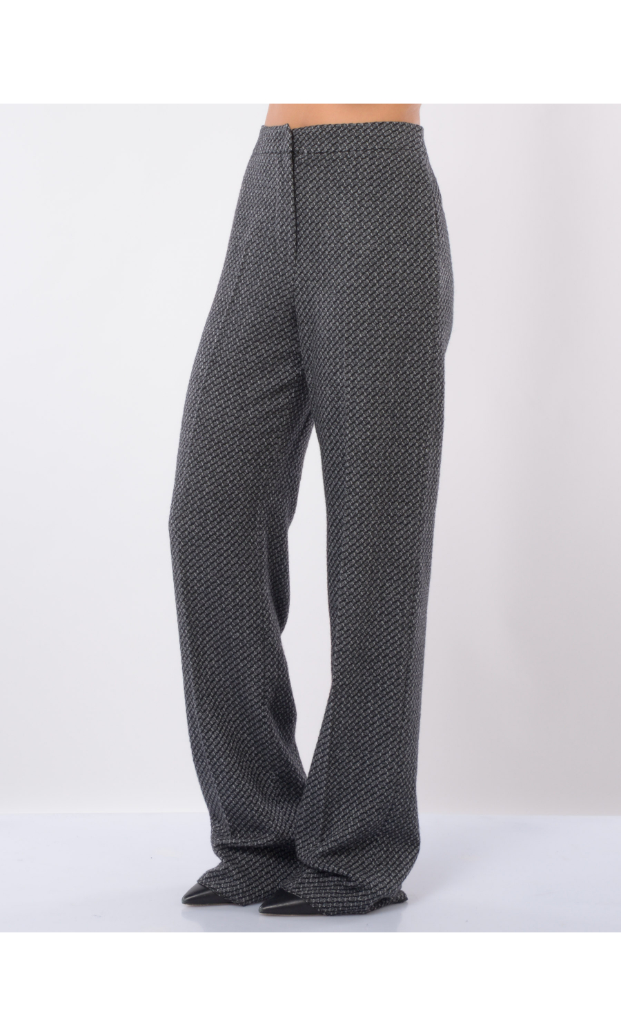 pantalone da donna Emporio Armani ampio in lana a fantasia