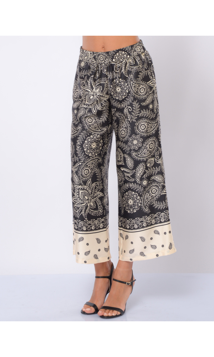 pantalone da donna Liu Jo a fantasia paisley cropped