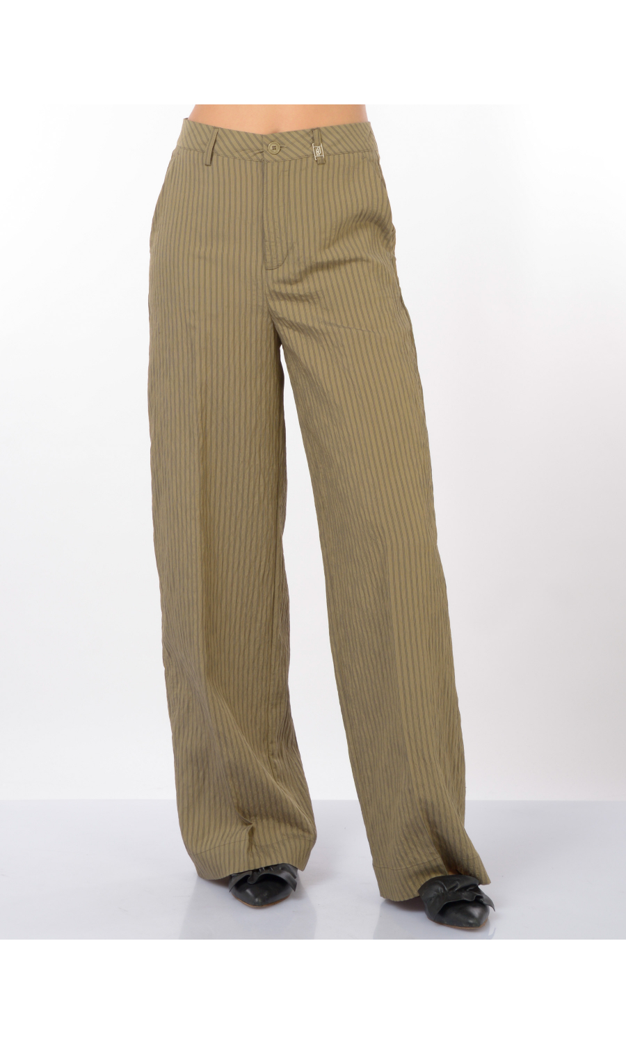 pantalone da donna Liu Jo a palazzo in gessato effetto goffrato