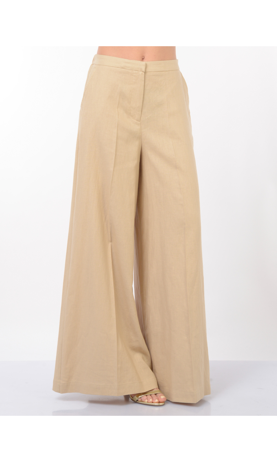 pantalone da donna Nenette ampio in lino e viscosa