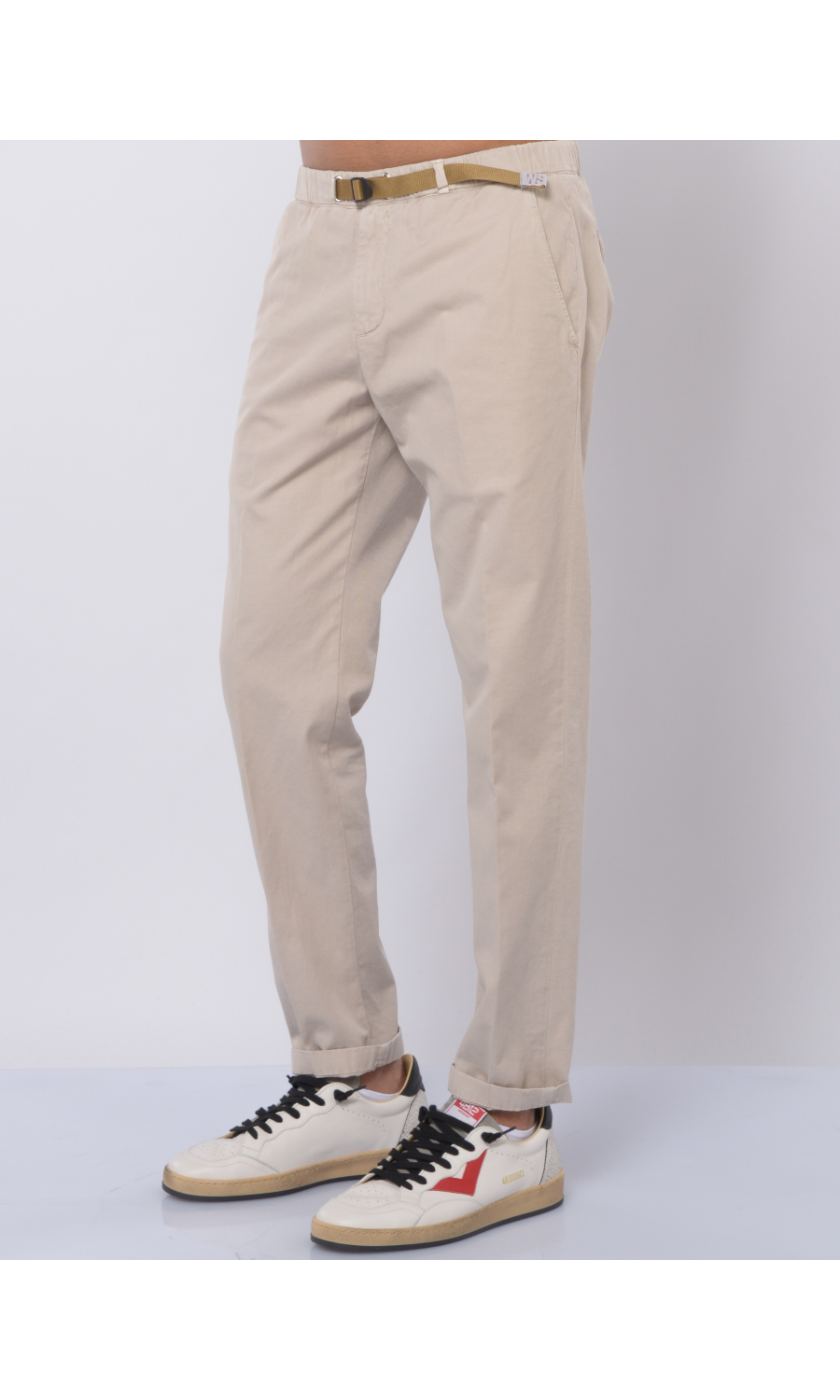 pantalone da uomo White Sand in lino e cotone con elastico