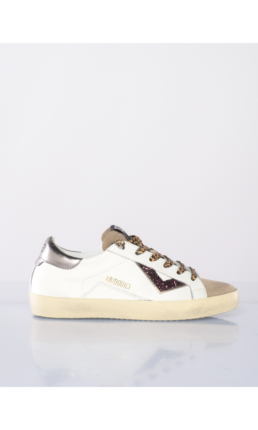 sneaker da donna 4 B12 Suprime con lacci animalier