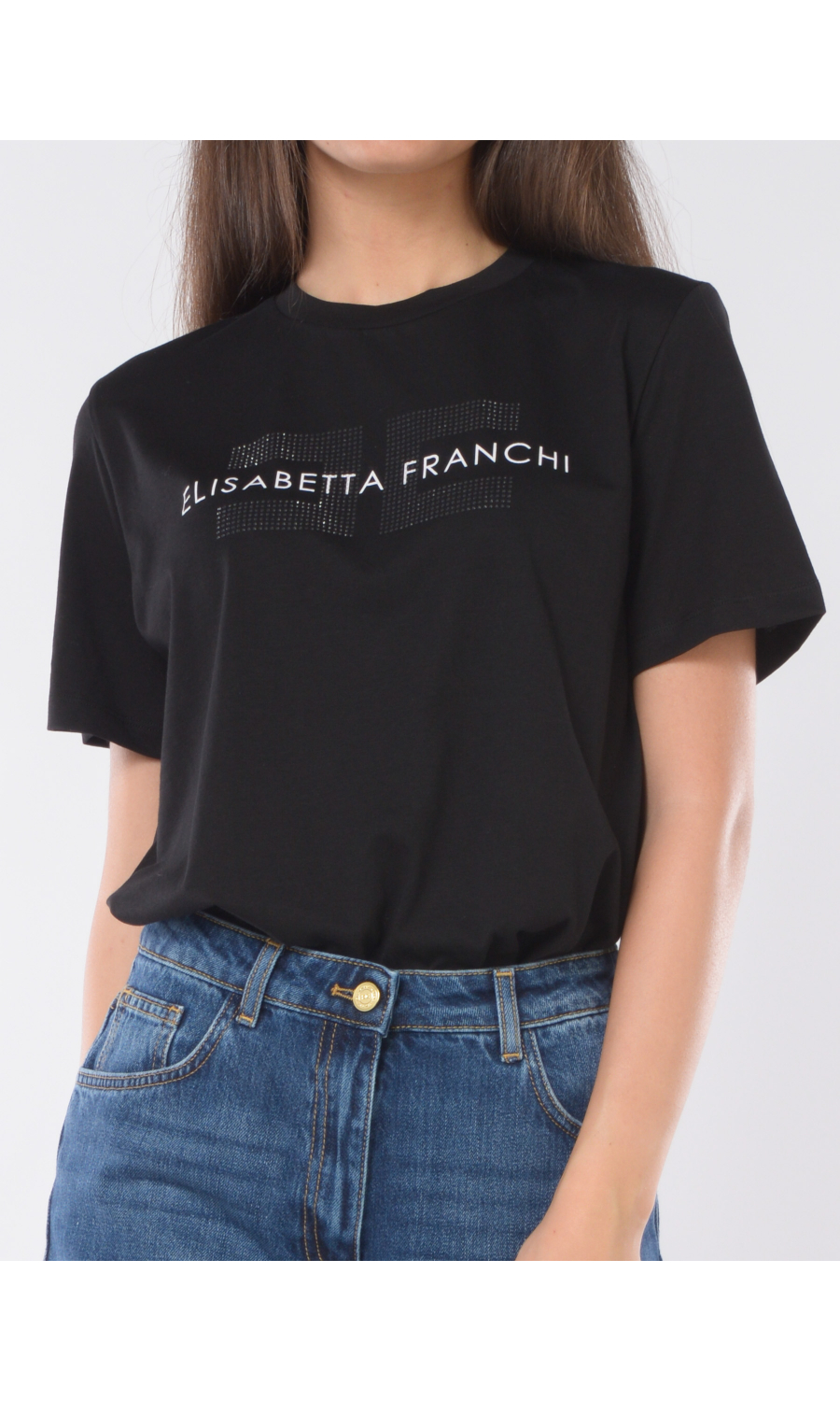 t Shirt da donna Elisabetta Franchi con logo e strass