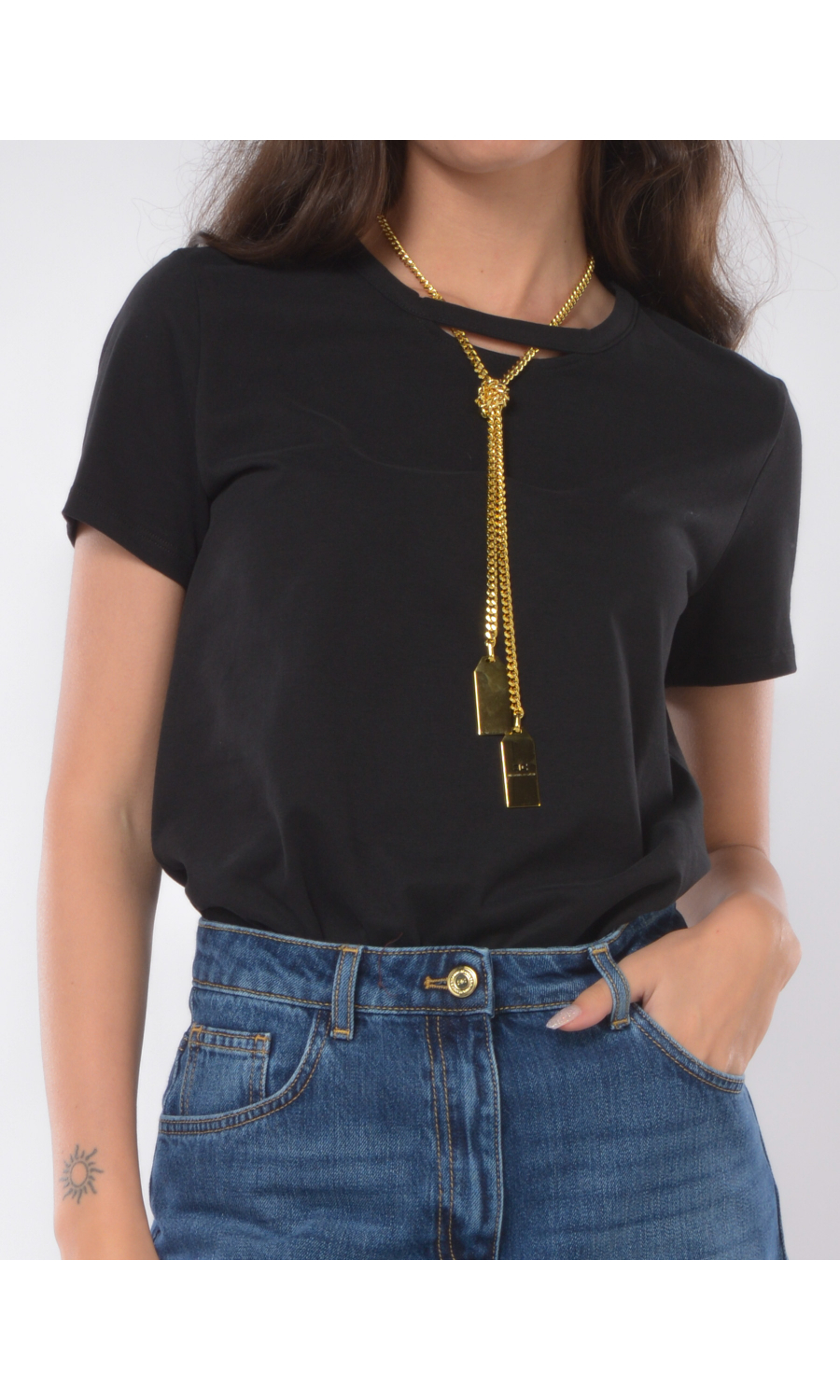 t Shirt da donna Elisabetta Franchi girocollo con collana