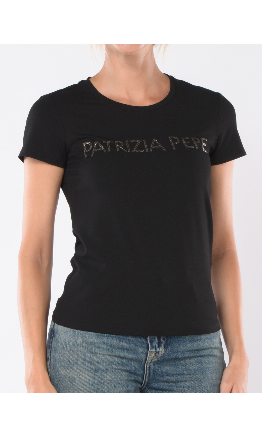 t Shirt da donna Patrizia Pepe in viscosa con logo di strass