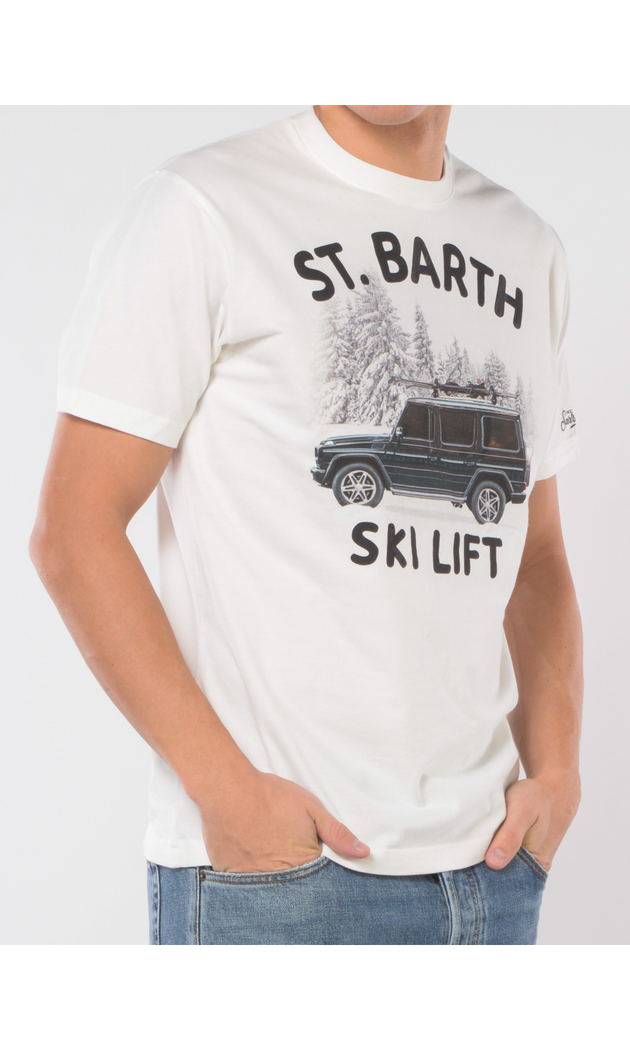 t Shirt da uomo Mc2 Saint Barth girocollo ski lift