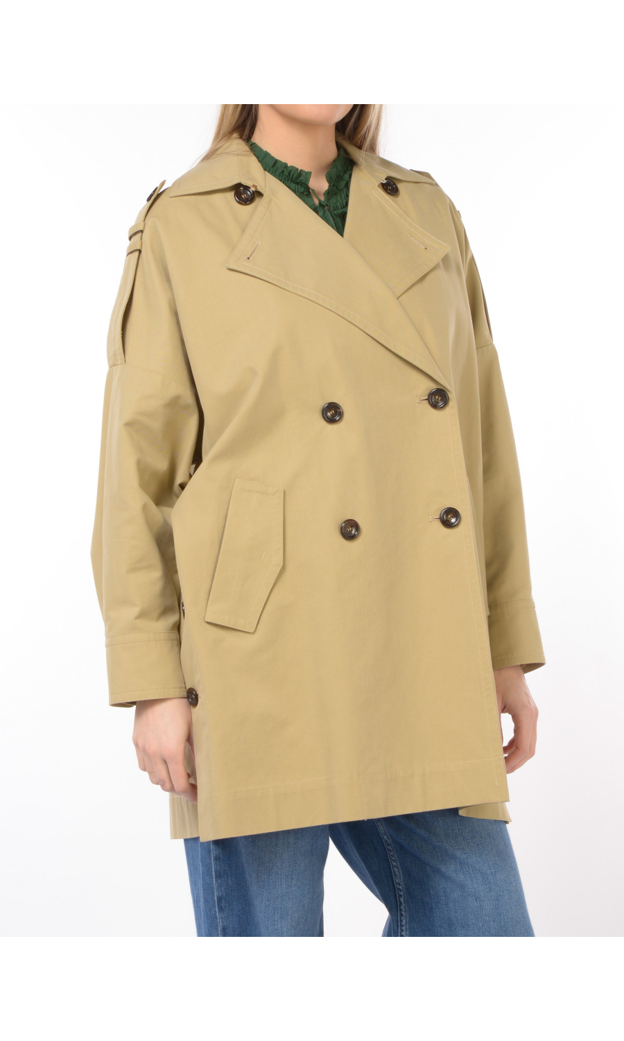 trench da donna Liu Jo boxy a doppiopetto