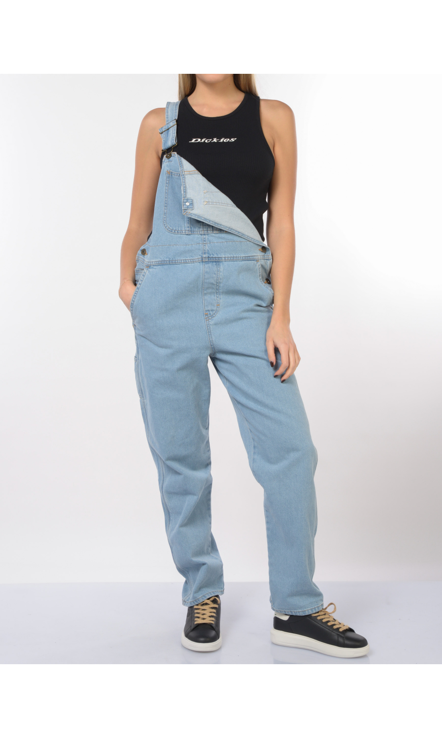 tuta Pantalone da donna Dickies in denim effetto delave'