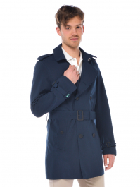 Trench da uomo Save The Duck doppiopetto con cintura - D43430MGRIN14