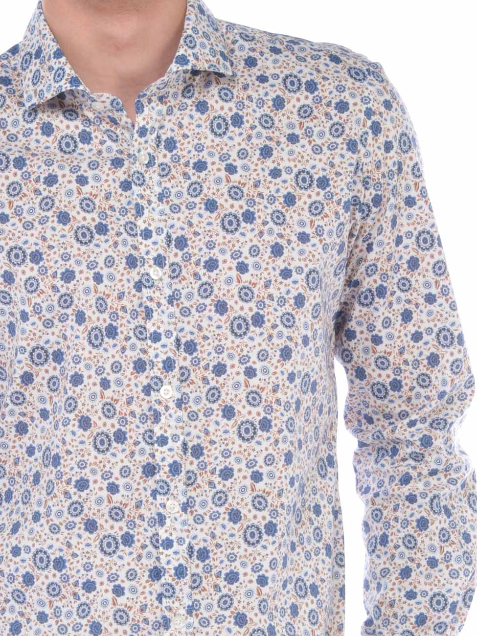 Camicia da uomo Qb24 a fantasia collo francese - CFC0110811003