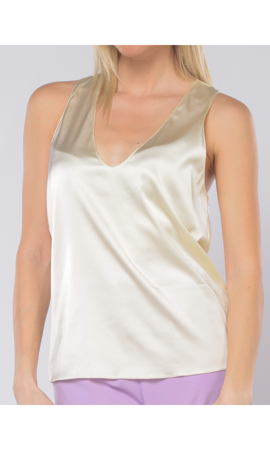Blusa da donna Patrizia Pepe in raso senza maniche 2C1561A644