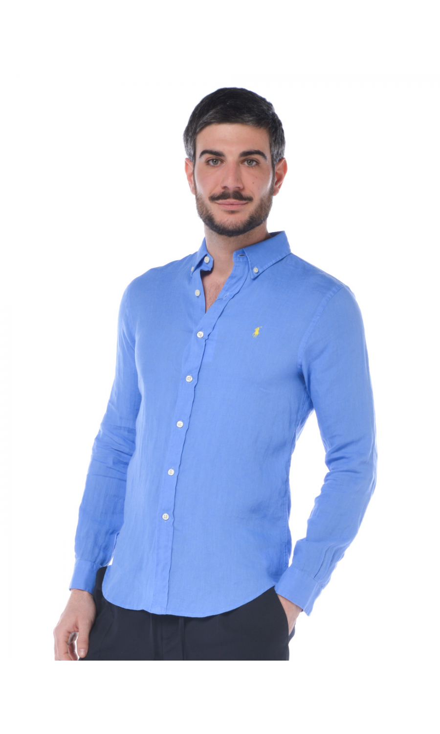 Camicia da uomo Ralph Lauren in lino con logo 710829443 1