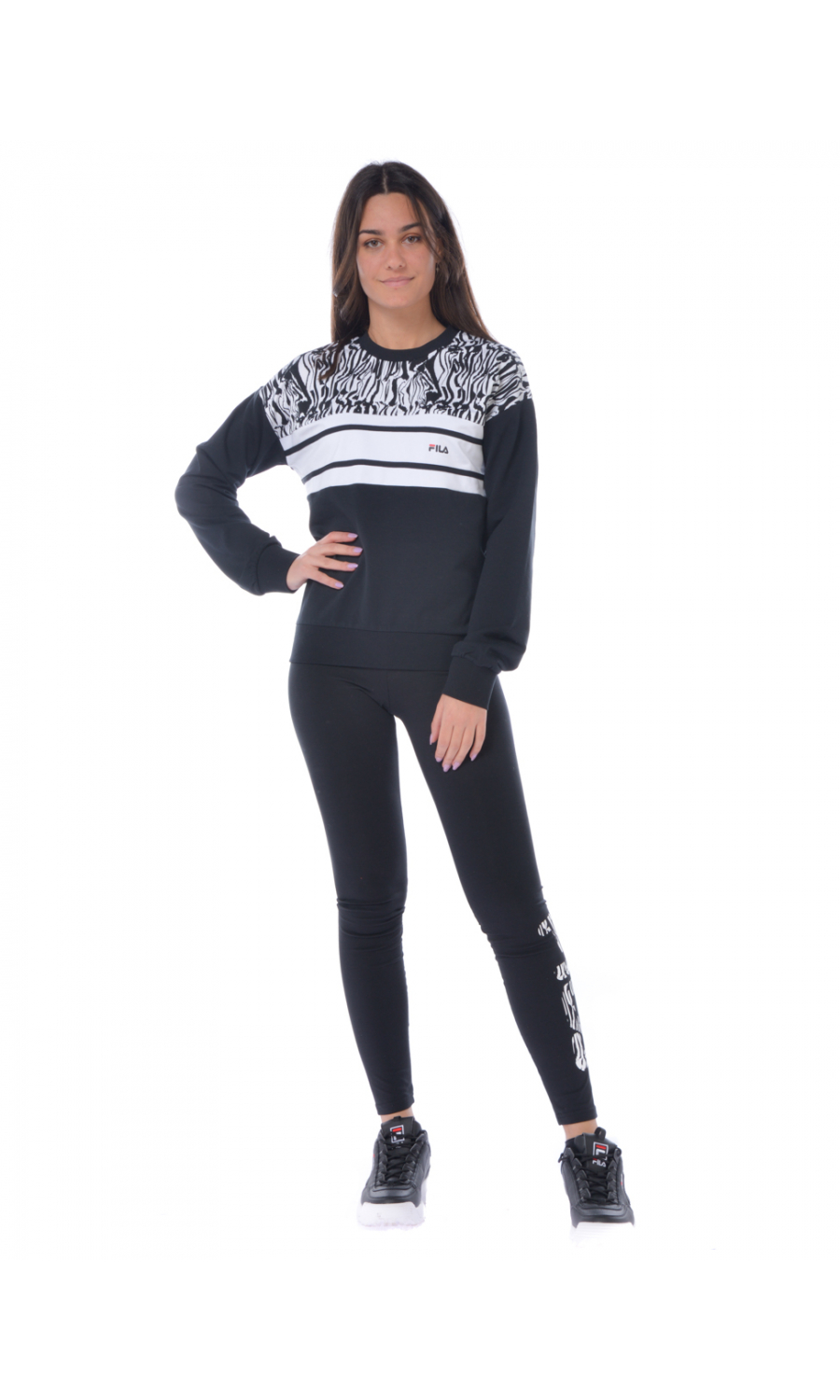 felpa da donna Fila girocollo animalier FAW0121