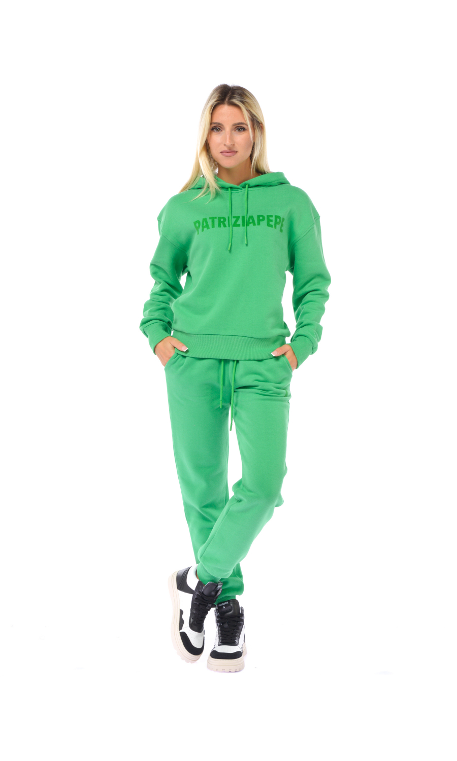 Felpa da donna Patrizia Pepe con cappuccio e logo 2M4343J079