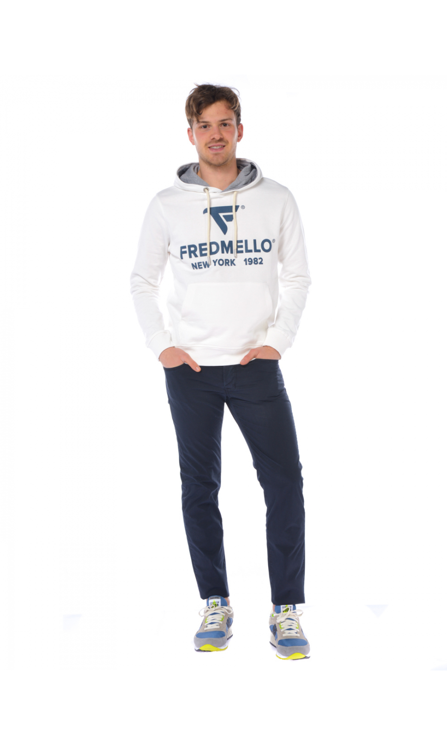 Felpa da uomo Fred Mello con cappuccio e logo FM22S01FC