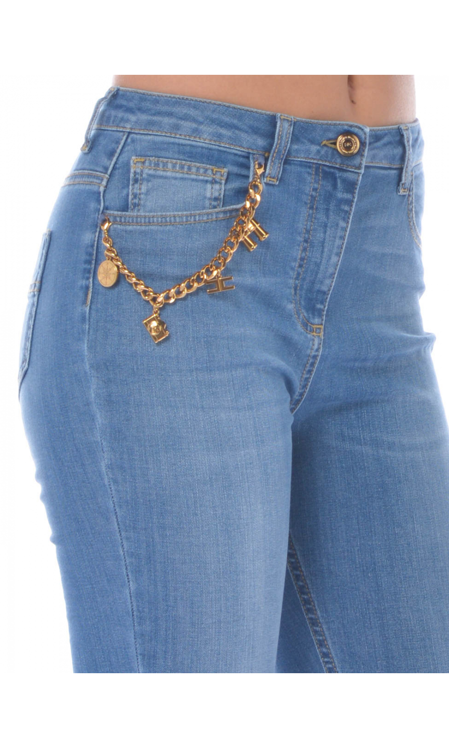 Jeans elisabetta franchi con catena deals