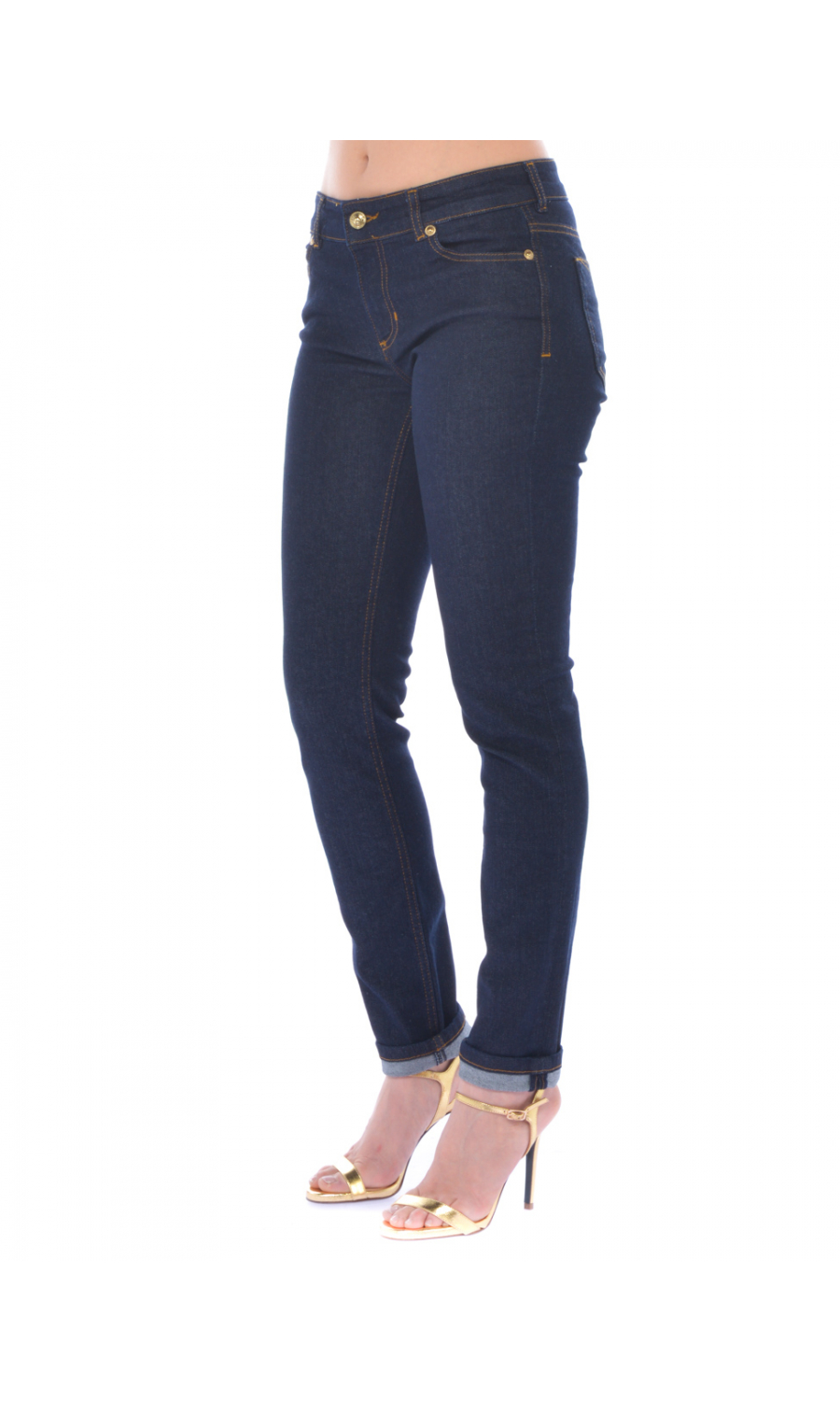 Jeans donna Versace cinque tasche con logo A1HWA0K460558